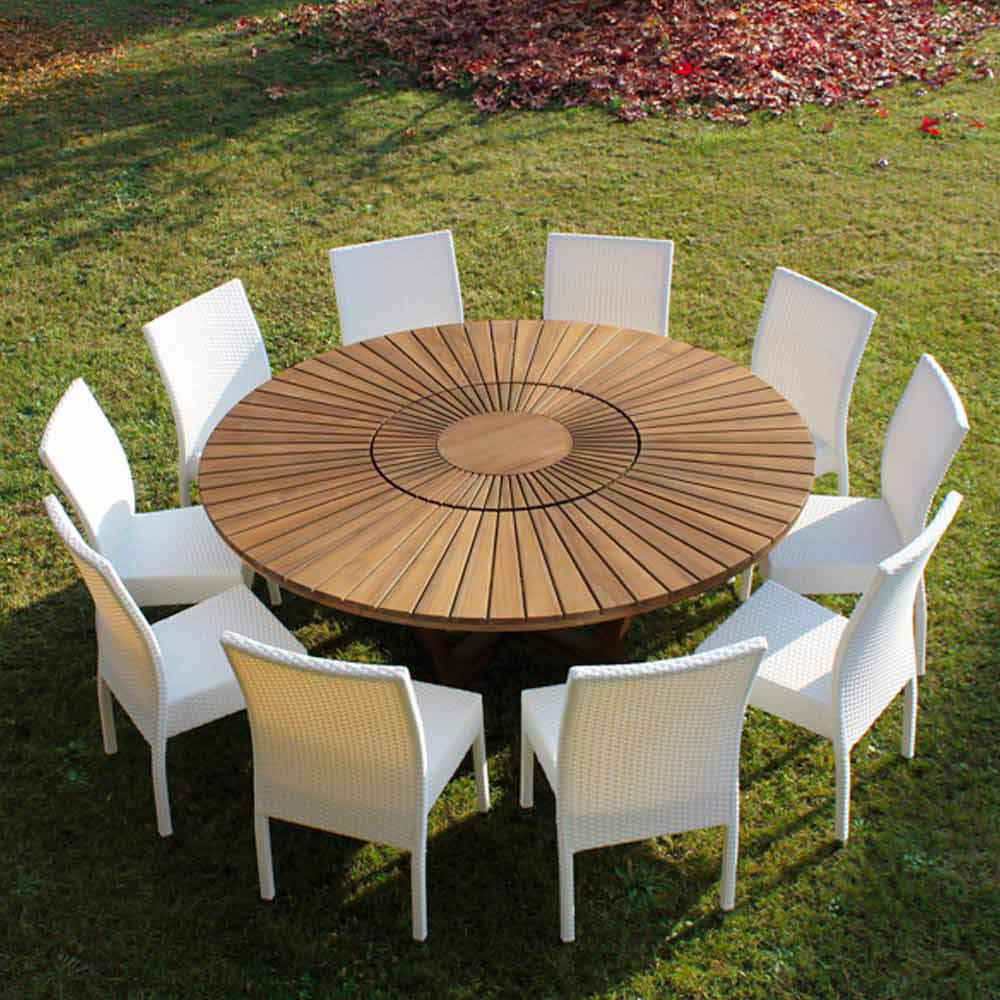 Mesa redonda de madera para interiores y exteriores Real Table