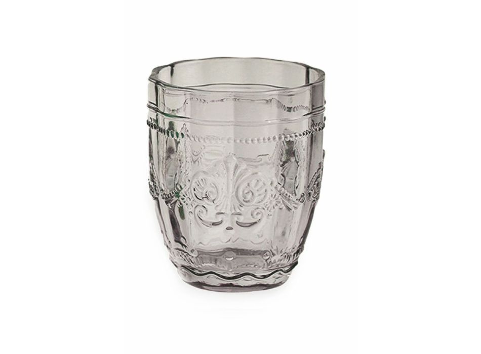 12 vasos de 235 ml en pasta de vidrio coloreada con decoración arabesca - árabe viadurini