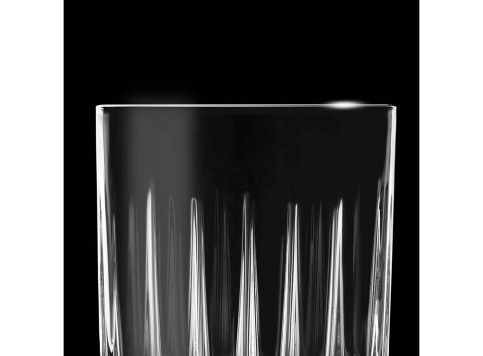 12 vasos de licor en cristal ecológico con decoraciones de diseño lineal - Senzatempo viadurini