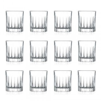 12 vasos de licor en cristal ecológico con decoraciones de diseño lineal - Senzatempo