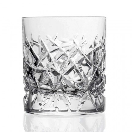 Vasos Vintage 12 Dof para Diseño de Agua o Whisky en Cristal - Titanio viadurini