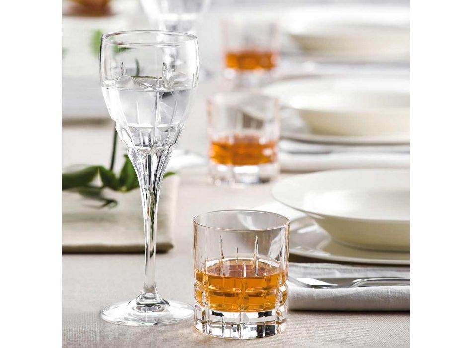 12 vasos de whisky Basso de vaso doble antiguo de cristal - Fiucco viadurini