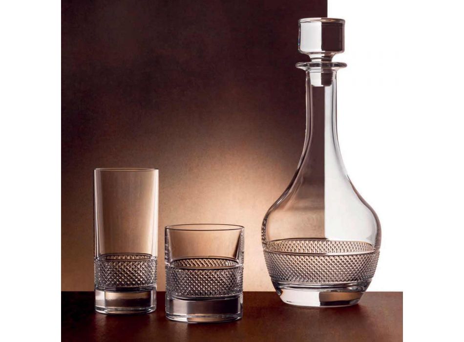 12 vasos altos de cristal ecológico decorado de lujo - Milito viadurini