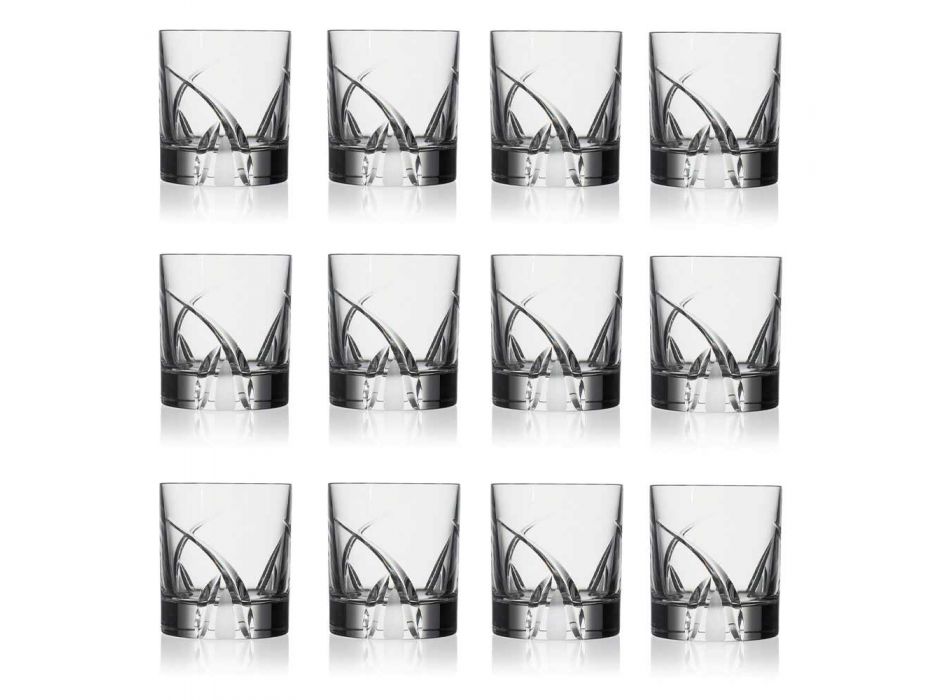 12 vasos de vaso bajo en diseño de lujo Eco Crystal - Montecristo