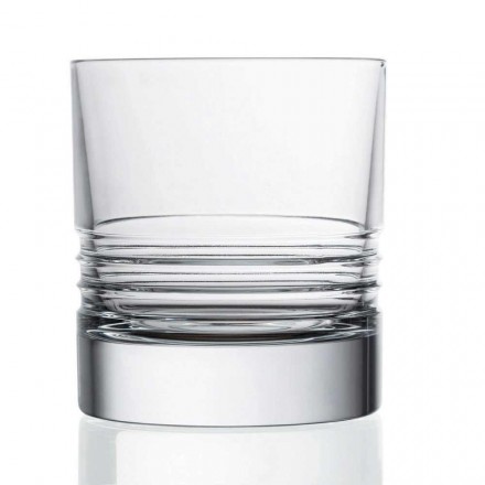 12 vasos de whisky de cristal pasados de moda dobles con vaso - Arritmia viadurini