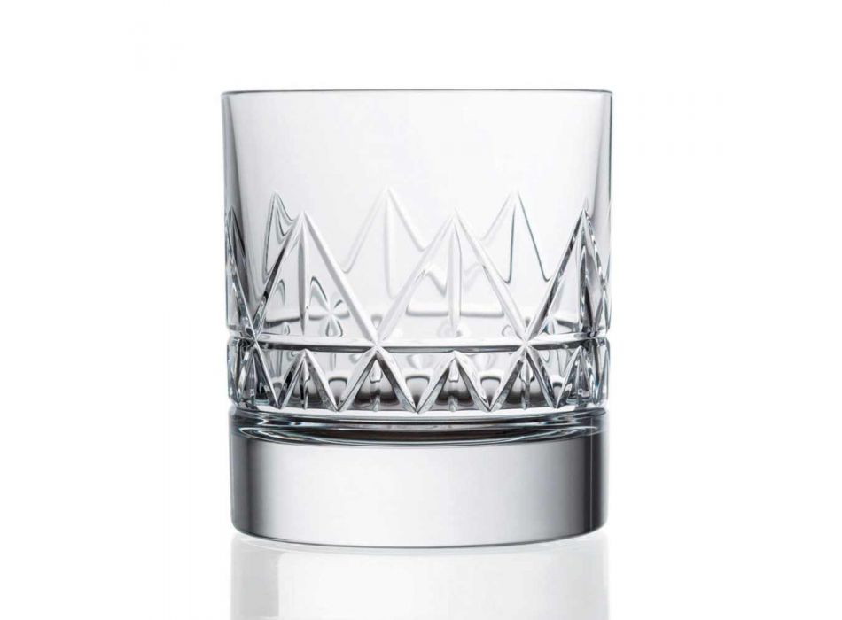 Diseño moderno de lujo de 12 vasos de whisky o agua en cristal - Arritmia viadurini