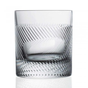 12 vasos de whisky o de agua en diseño vintage decorado con cristales ecológicos - táctiles