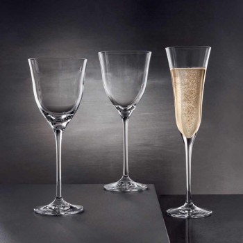 12 copas de vino blanco en cristal ecológico Minimal Luxury Design - Smooth