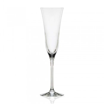 12 vasos de flauta en cristal de lujo ecológico diseño minimalista - liso