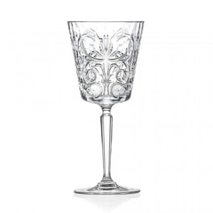 12 Vasos para Agua, Bebidas o Cóctel Diseño en Eco Cristal Decorado - Destino viadurini
