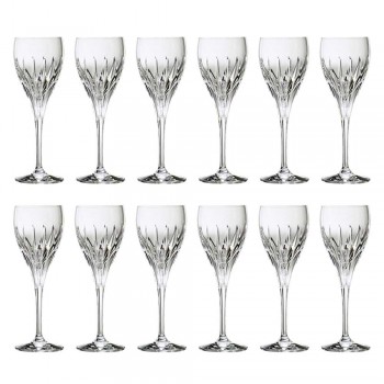 12 copas de vino blanco decoradas a mano en cristal de lujo ecológico - Voglia