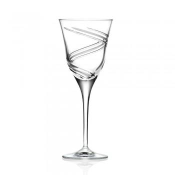12 Copas para Vino Blanco en Cristal Ecológico Decorado y Satinado - Ciclón