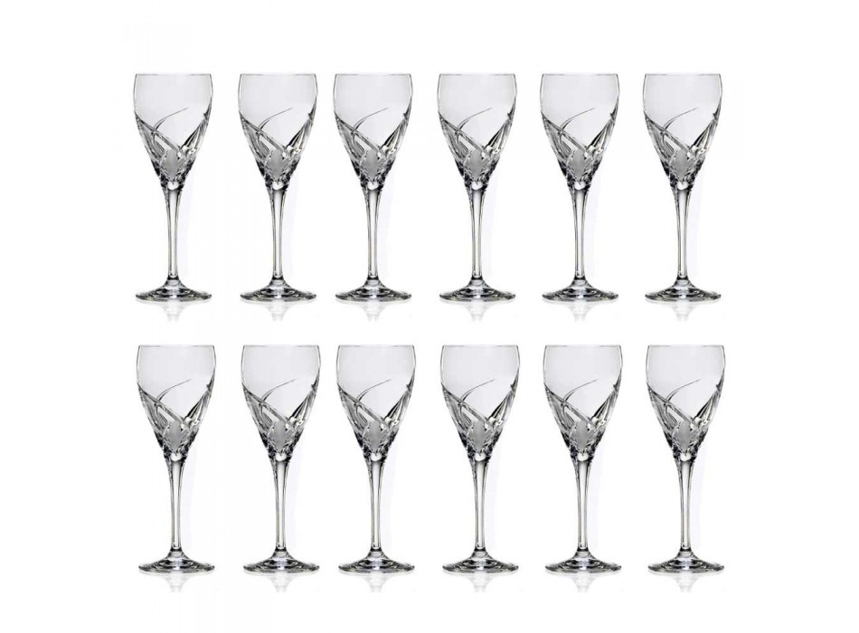 12 Copas para Vino Blanco en Cristal Ecológico Diseño de Lujo - Montecristo