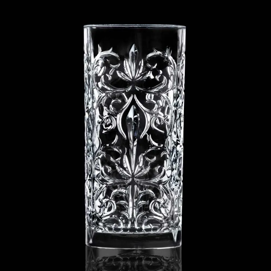 Vaso alto de cóctel Highball de 12 vasos o agua decorada de lujo - Destiny viadurini