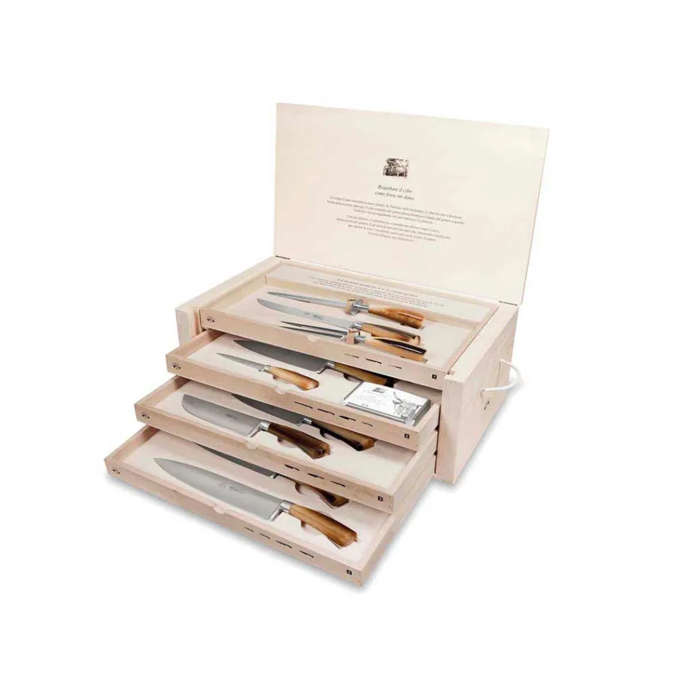 Estuche Berti completo de 14 cuchillos exclusivo para Viadurini - Canaletto viadurini