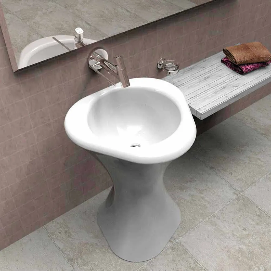 Diseño de baño Lavabo Twister Made in Italy viadurini