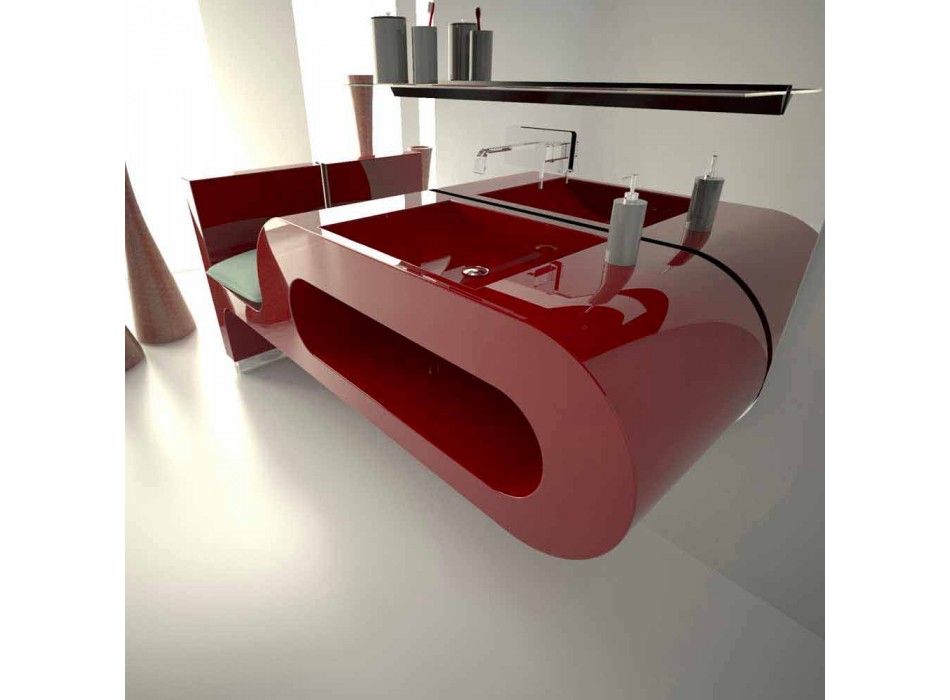 Fregadero de diseño de baño de garfish hecho en Italia viadurini