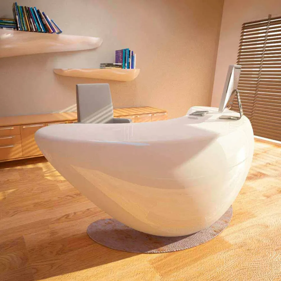 Moderno Escritorio de Oficina Boomerang Hecho en Italia viadurini