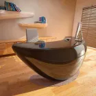 Moderno Escritorio de Oficina Boomerang Hecho en Italia viadurini