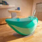 Moderno Escritorio de Oficina Boomerang Hecho en Italia viadurini