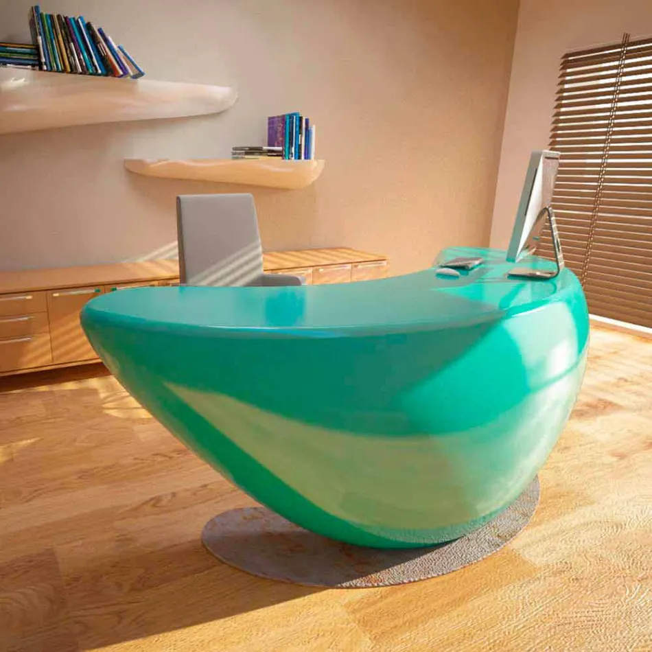 Moderno Escritorio de Oficina Boomerang Hecho en Italia viadurini