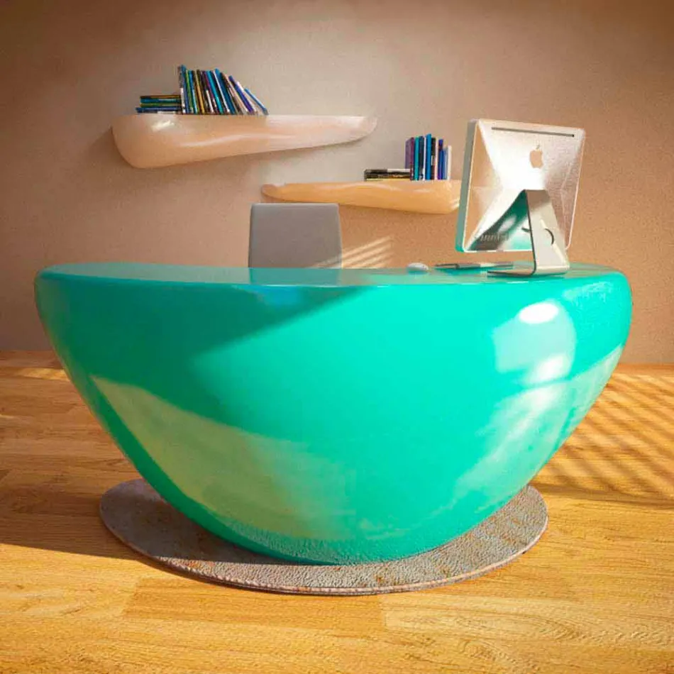 Moderno Escritorio de Oficina Boomerang Hecho en Italia viadurini