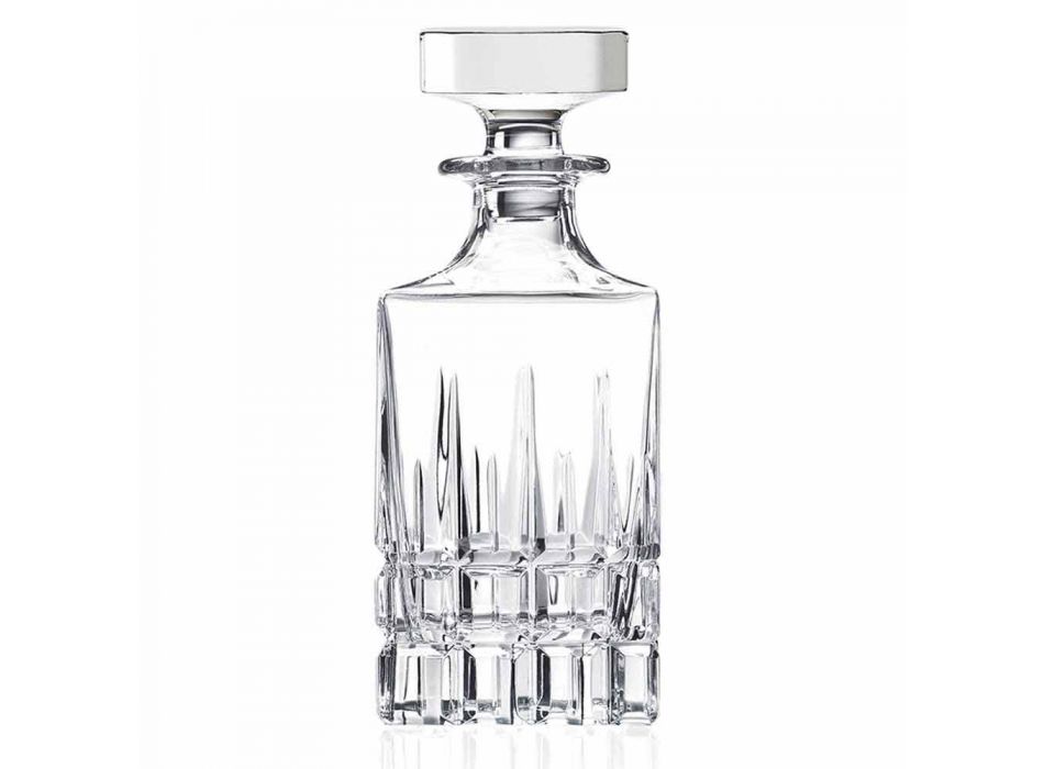 2 Botellas de Whisky con Tapa de Cristal Diseño Cuadrado con Tapa - Fiucco