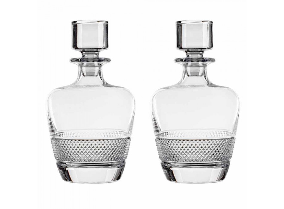 2 Botellas de Whisky Decoradas en Cristal Ecológico Elegante Diseño - Milito