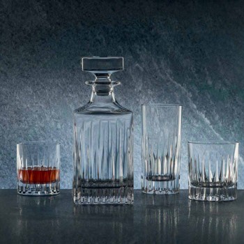 2 botellas de whisky de cristal con molienda manual Made in Italy - Voglia