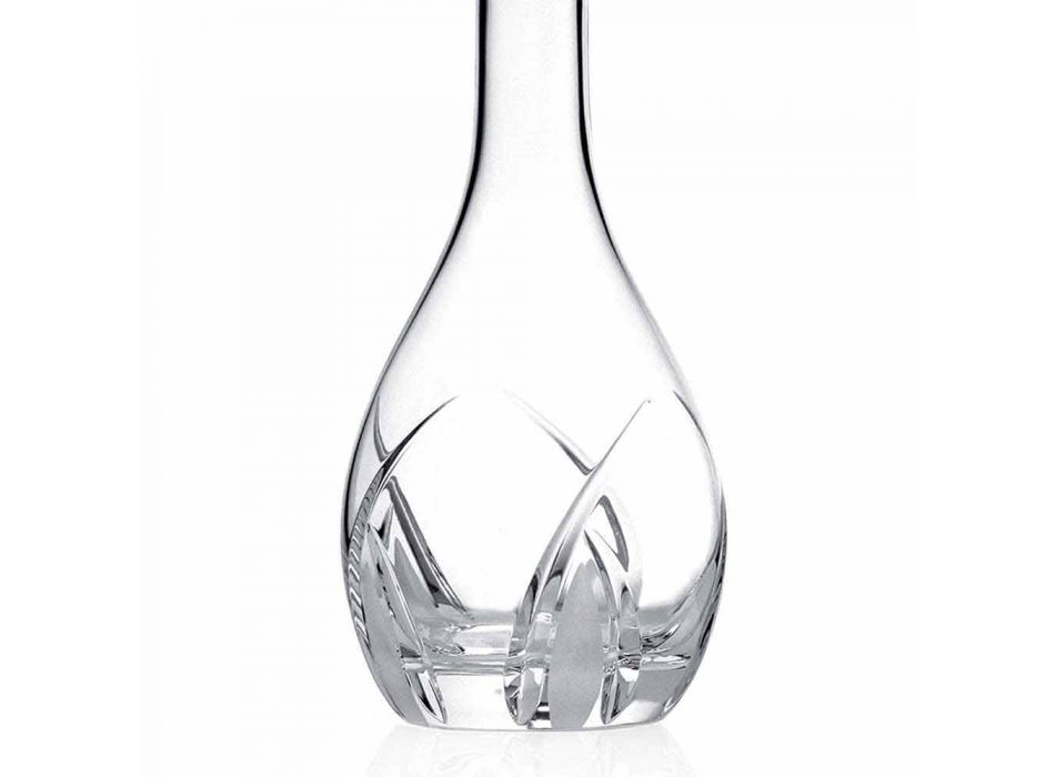 2 Botellas de Vino con Tapas Redondas de Diseño en Eco Crystal - Montecristo viadurini