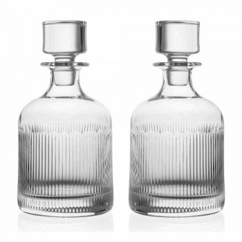 2 Botellas de Whisky con Tapa de Cristal Ecológica Diseño Vintage - Táctil