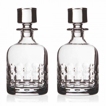 2 botellas de whisky en cristal ecológico decoradas con tapón - titanioball