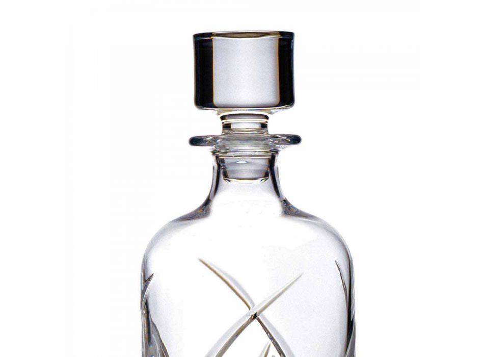 2 Botellas de Whisky con Tapa de Diseño Cilíndrico en Eco Crystal - Montecristo viadurini