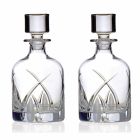 2 Botellas de Whisky con Tapa de Diseño Cilíndrico en Eco Crystal - Montecristo viadurini