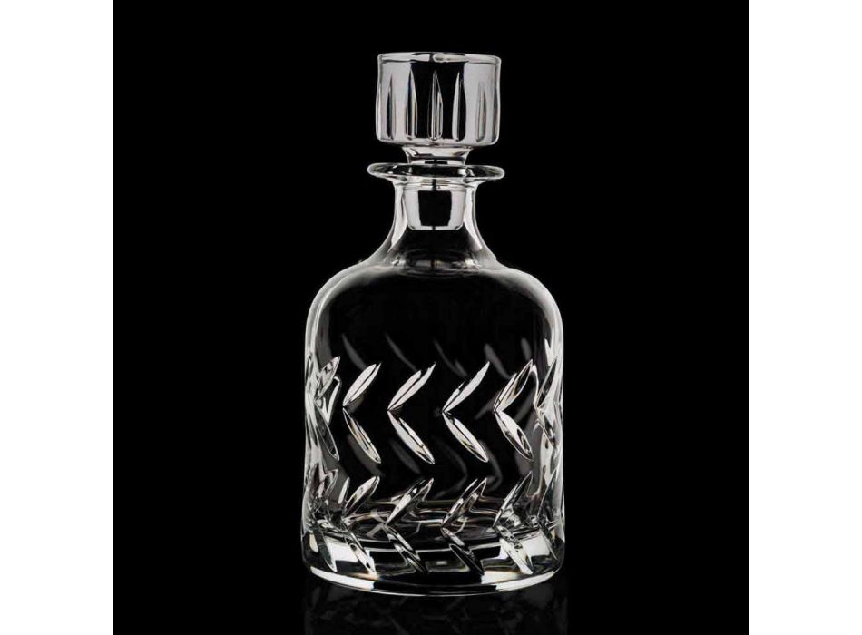 2 botellas de whisky de cristal ecológicas con tapa decorativa vintage - Arritmia viadurini