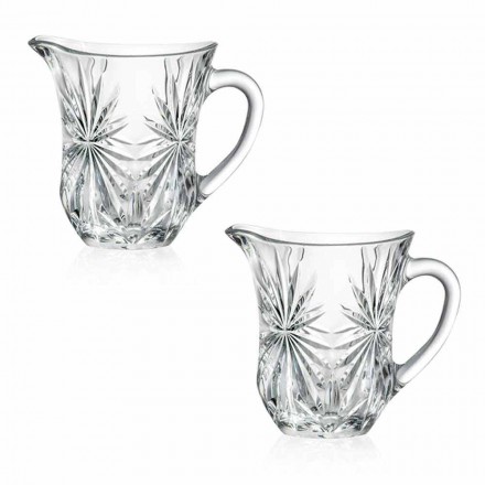2 jarras de agua de diseño con decoración de vidrio de sonido superior ultraclaro - Daniele viadurini