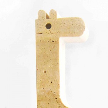 2 sujetalibros en mármol travertino en forma de jirafa Made in Italy - Morra
