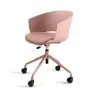 2 sillones giratorios de 180° con asiento tapizado en tela de polipropileno - Renza viadurini