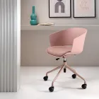2 sillones giratorios de 180° con asiento tapizado en tela de polipropileno - Renza viadurini
