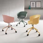 2 sillones giratorios de 180° con asiento tapizado en tela de polipropileno - Renza viadurini