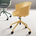 2 sillones giratorios de 180° con asiento tapizado en tela de polipropileno - Renza viadurini