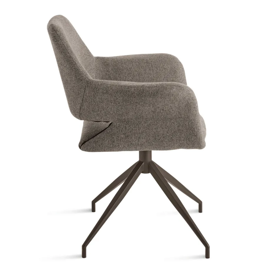 2 sillones giratorios de 180° tapizados en tela y con estructura metálica - Ivana viadurini