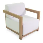 2 Sillones con Mesa de Aluminio con Transferencia Térmica Efecto Madera - Camper viadurini