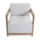 2 Sillones con Mesa de Aluminio con Transferencia Térmica Efecto Madera - Camper viadurini