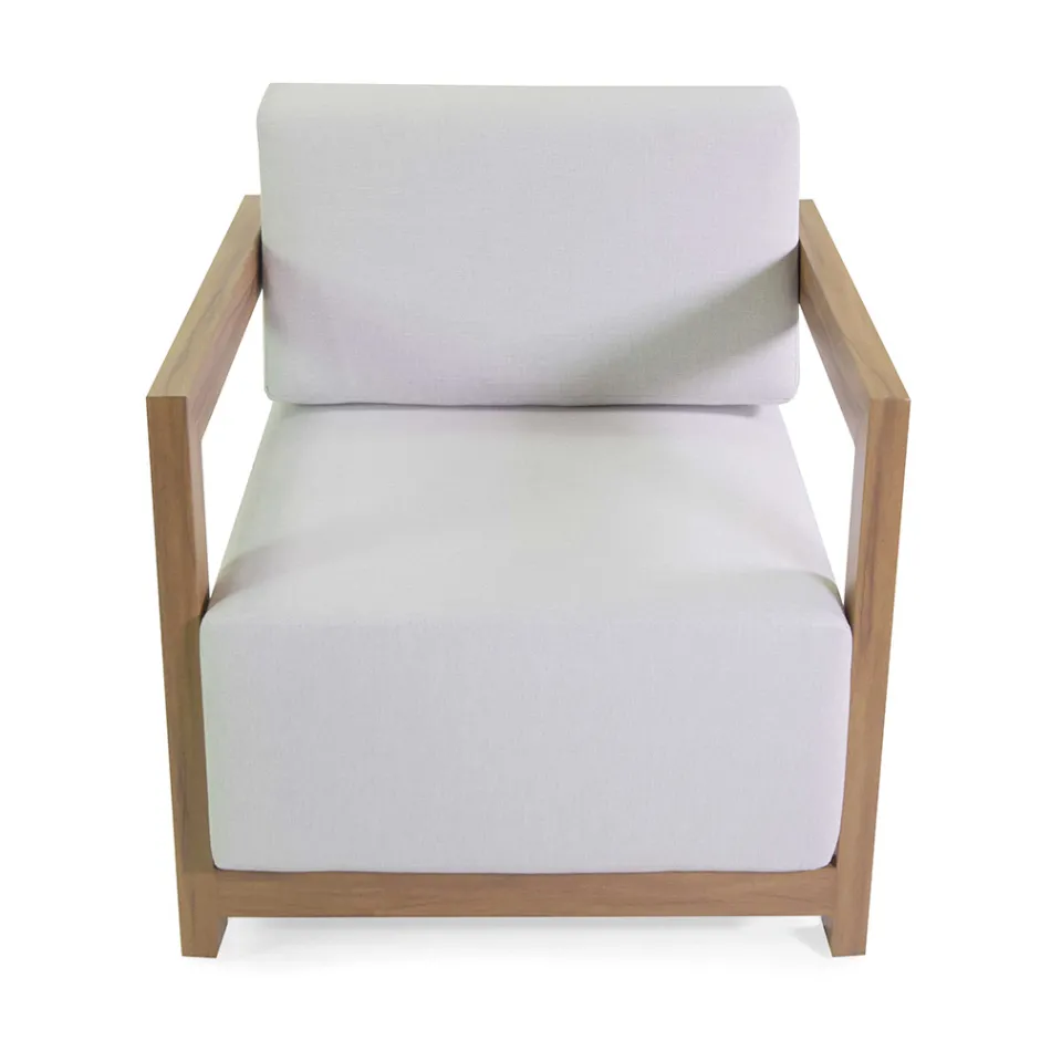 2 Sillones con Mesa de Aluminio con Transferencia Térmica Efecto Madera - Camper viadurini