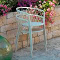 2 Sillones de exterior en metal pintado apilables Made in Italy - Adia