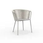 2 Sillones de jardín de acero inoxidable y respaldo de cuerda - Luxura viadurini