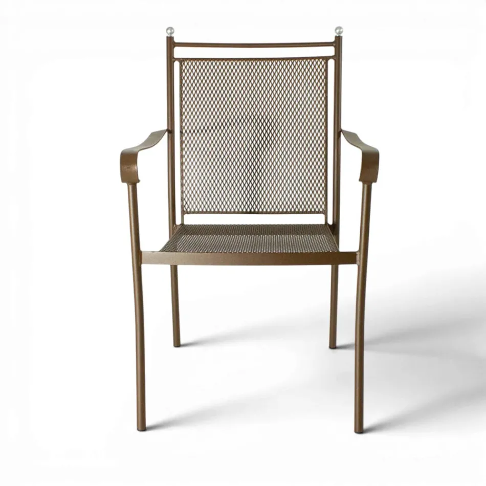 2 sillones de jardín de metal de diseño clásico fabricados en Italia - Solis viadurini