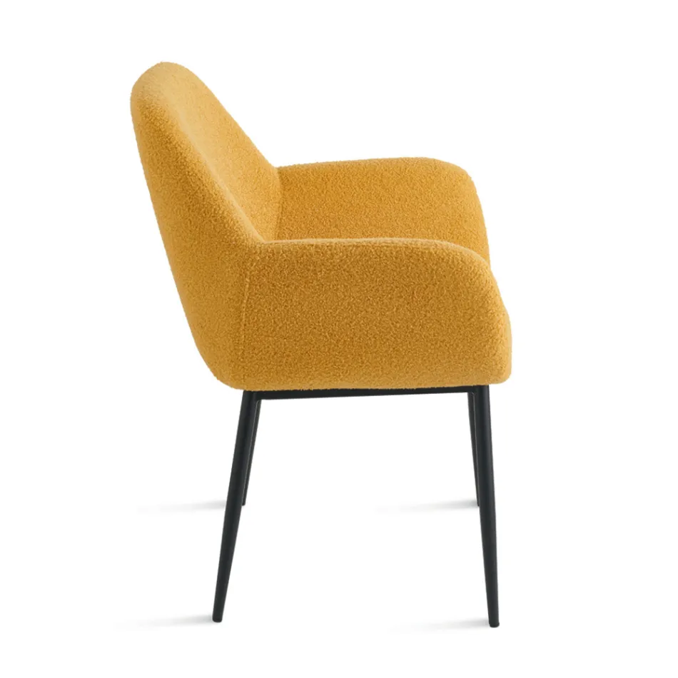 2 sillones de tela bouclé en diferentes colores y estructura metálica - Teodora viadurini