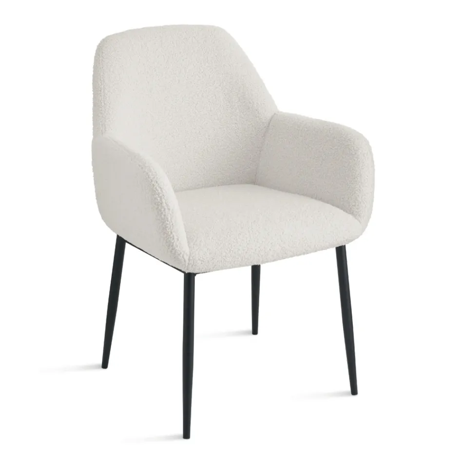 2 sillones de tela bouclé en diferentes colores y estructura metálica - Teodora viadurini